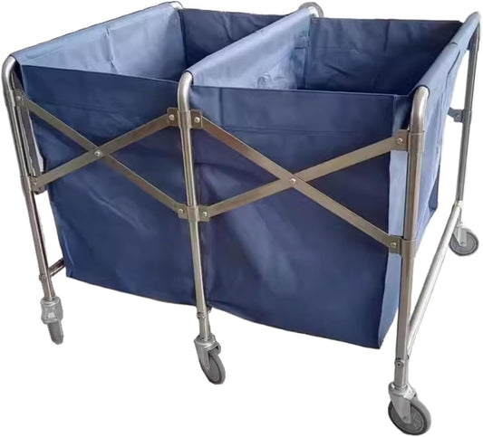Le chariot a linge reunit une conception limitant le bruit et des elements metalliques