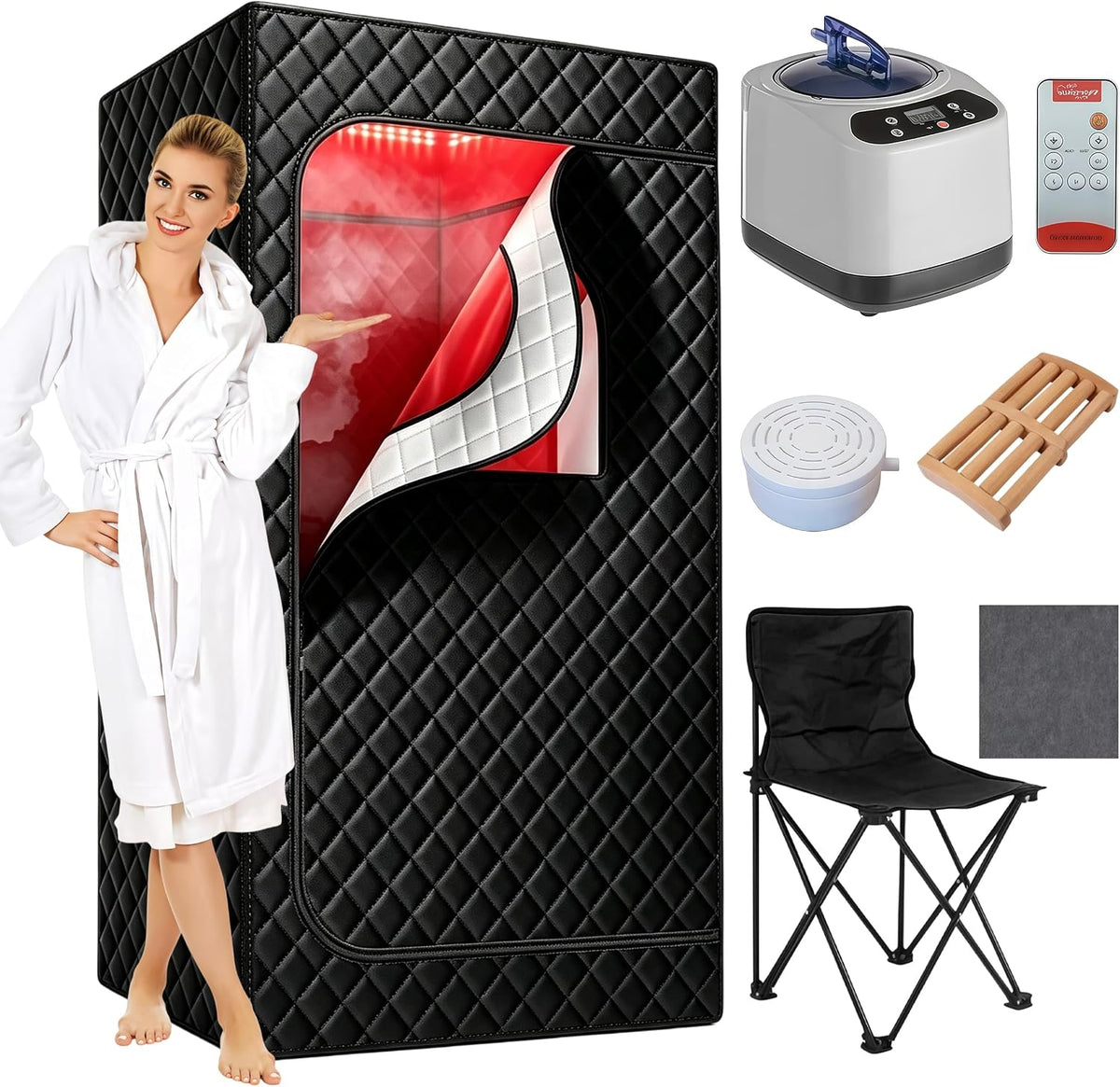 Un generateur pour sauna comprend des elements metalliques avec une structure pliante